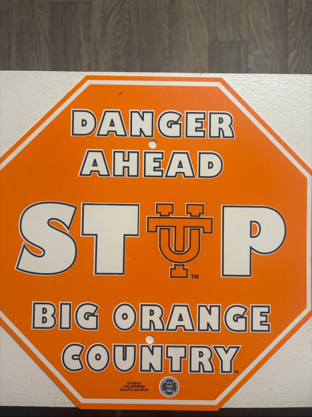 Big Orange Country STOP Wall Sign - Orange Tennessee Volunteers Decor